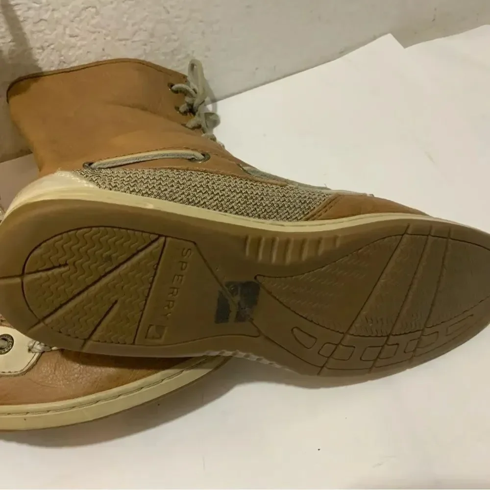 SPERRY Top-Siders LadyFish Leather Lace Up Fold Down Womens Boots 9817503 Sz 8